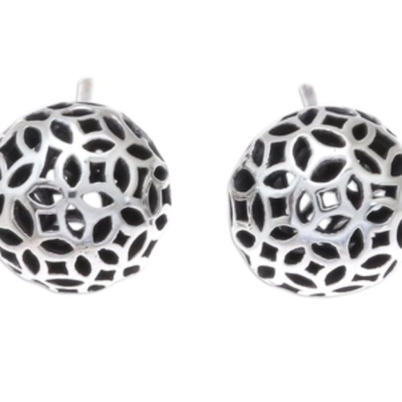 Sterling Silver Stud Earrings - Picture 3 of 3